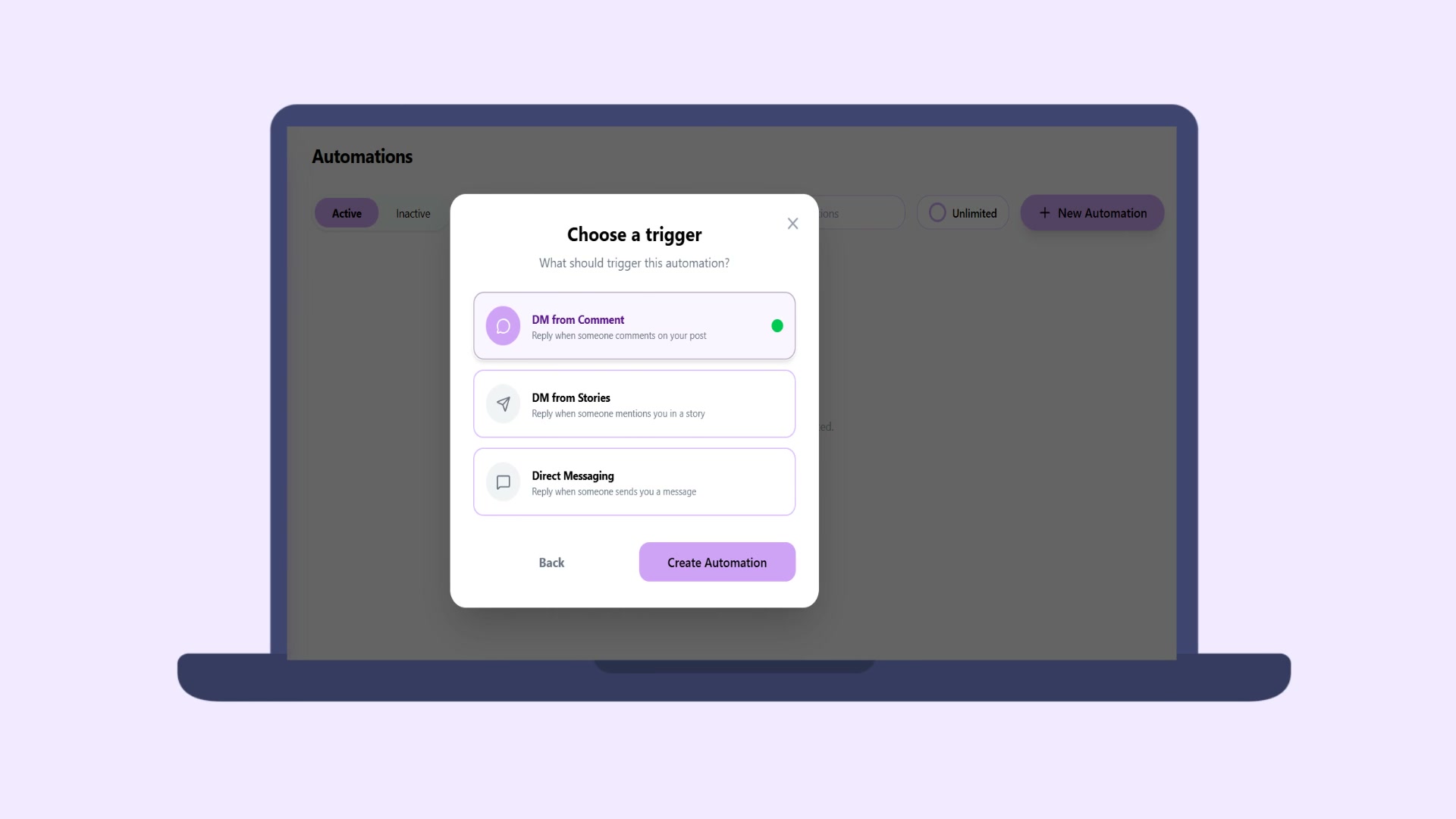 HypeZy - Choose Automation Trigger